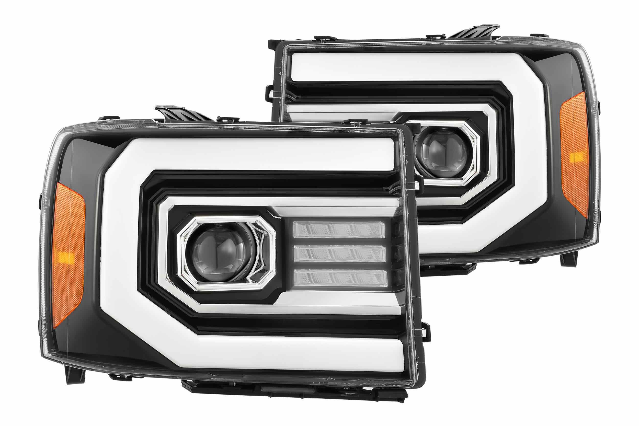Alpha Rex 880605 Pro Halogen Jet Black Headlights | 07-13 GMC Sierra